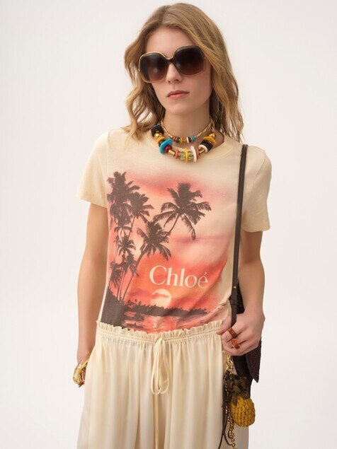 T-shirt ajust&eacute; en jersey de coton &agrave; logo