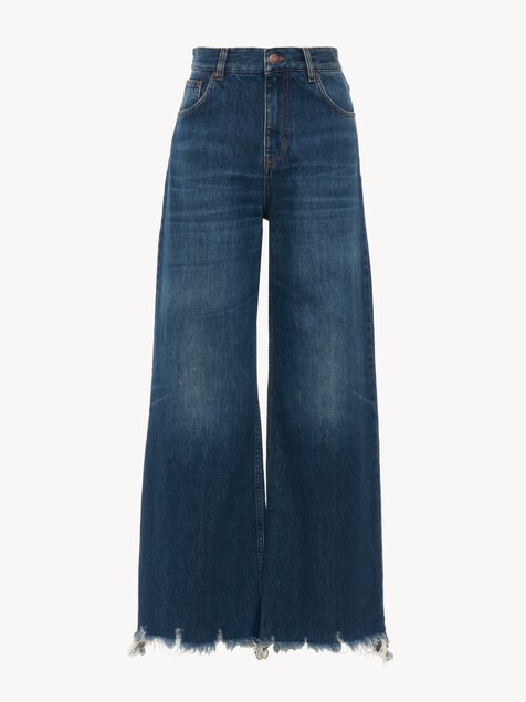 Jean court large en denim