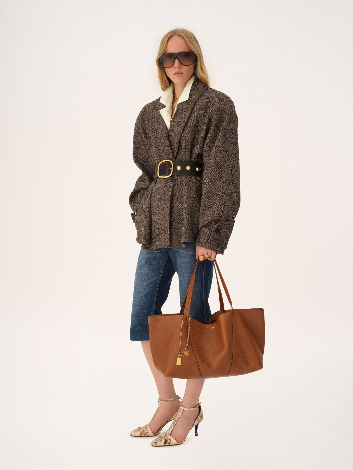 グレインレザー製Chlo&eacute; Spinイーストウエストトートバッグ - 7