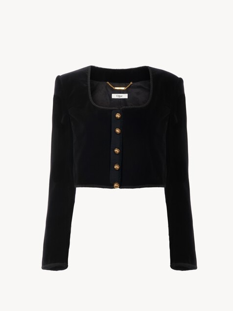 Cropped Spencer jacket in velvet