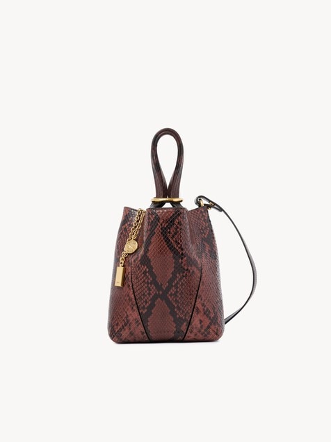Small Chlo&eacute; Spin tote bag in python-effect leather