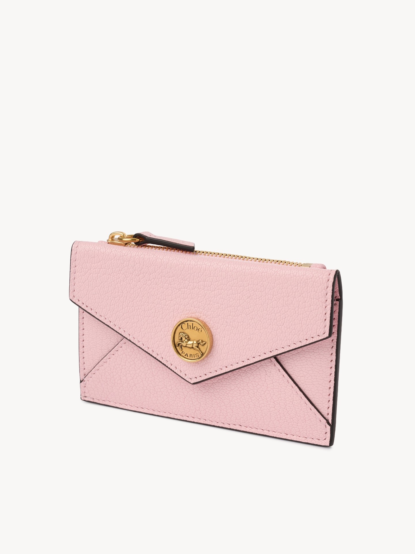 Small Envelope purse with card slots in grained leather - 2.0