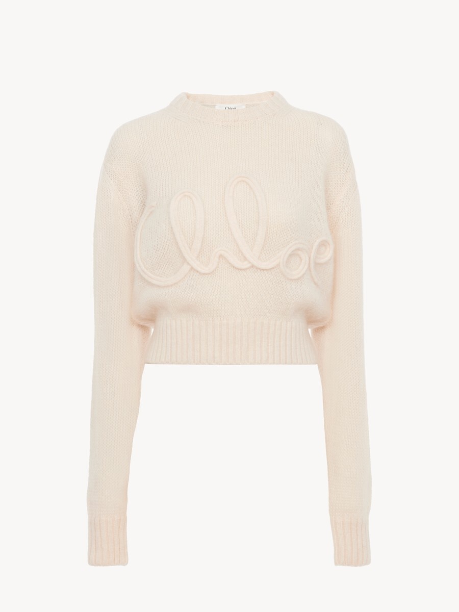Jersey con logotipo de punto de lana de alpaca y seda - 1