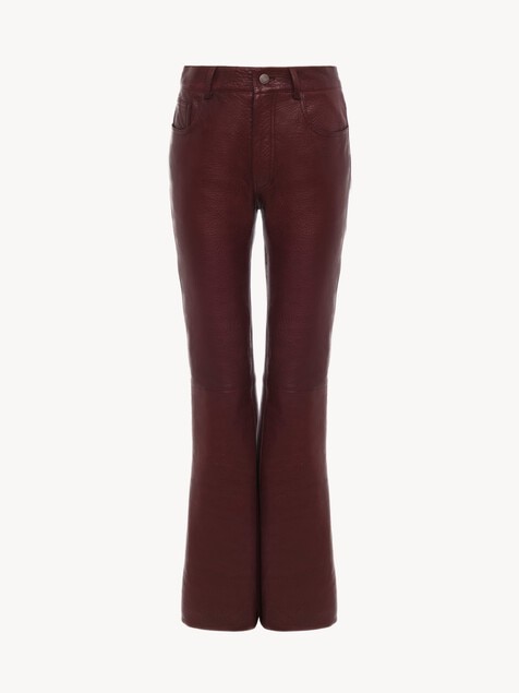 Pantalon &eacute;vas&eacute; en cuir