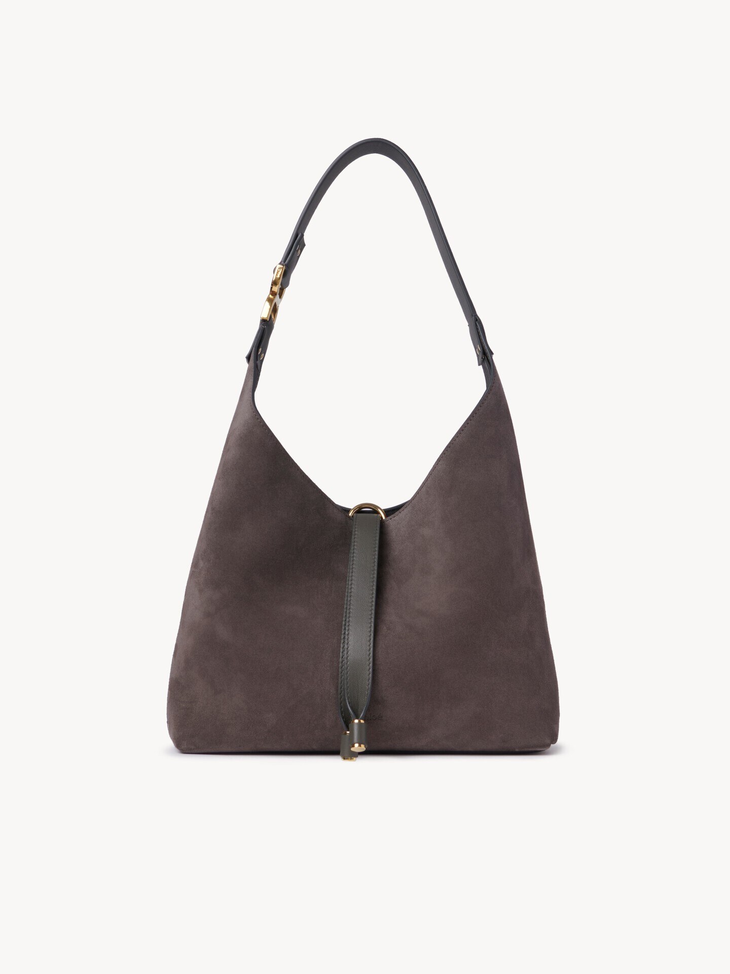 Small Marcie hobo bag in suede leather - 2