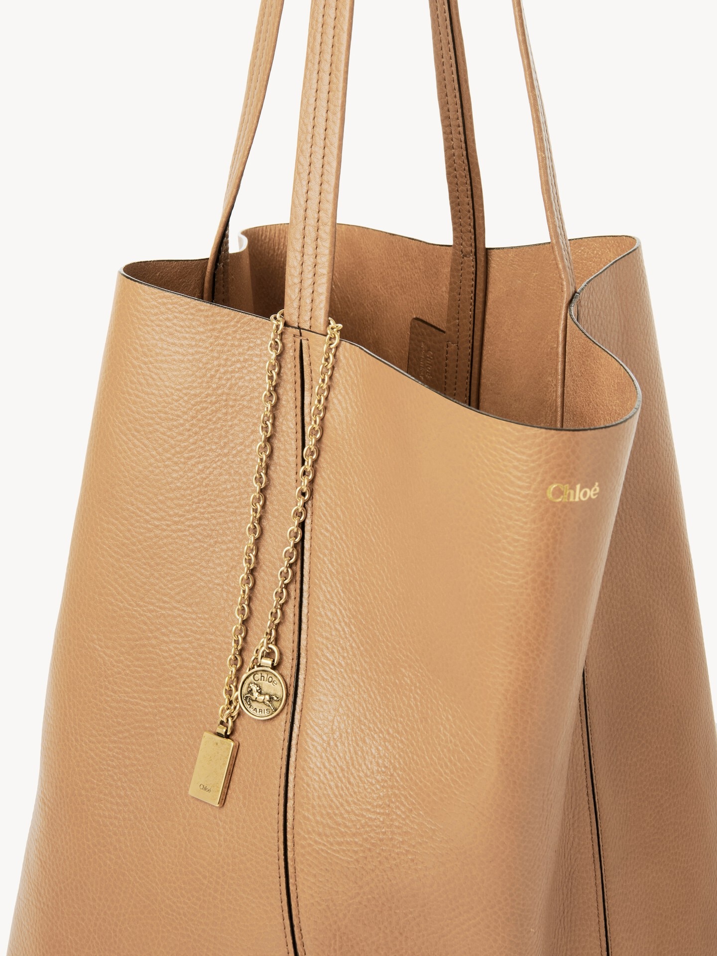 Large Chlo&eacute; Spin tote bag in grained leather - 6
