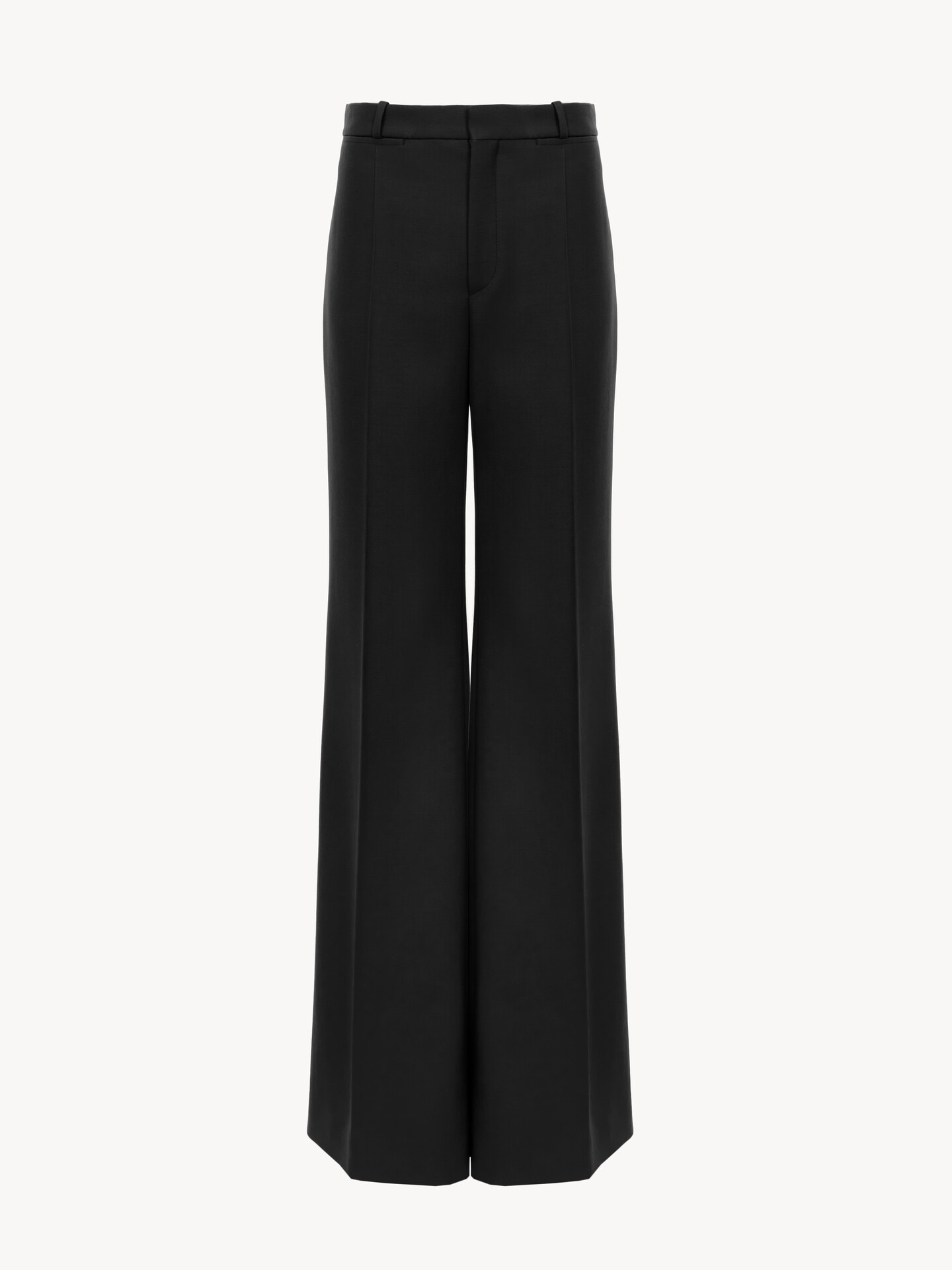 Flared tailored trousers in wool grain de poudre - 2
