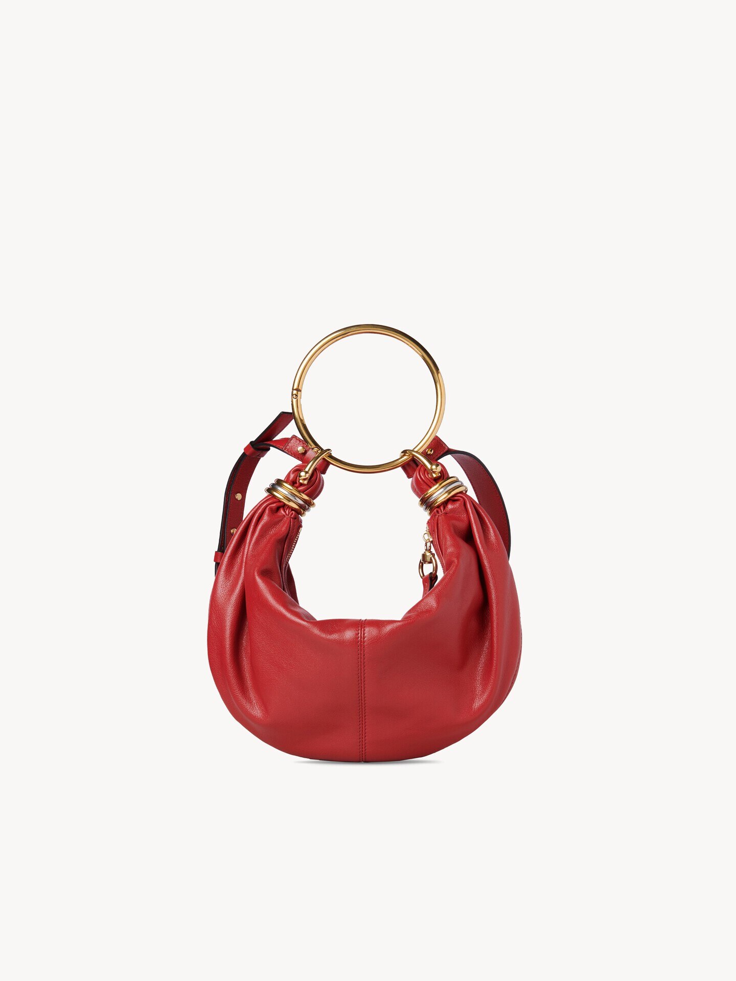 그레인드 가죽 스몰 Bracelet Hobo Bag - 2