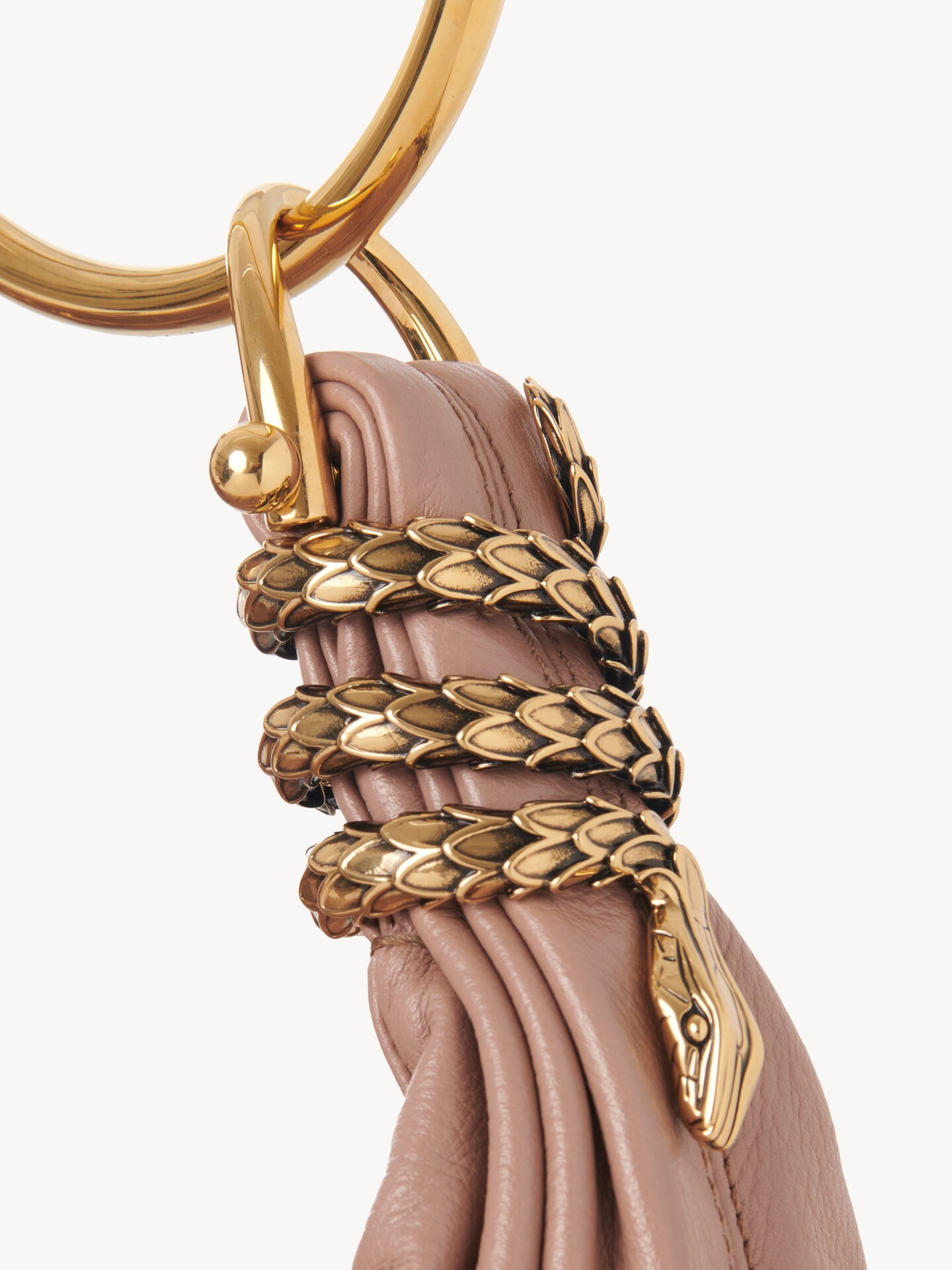 Bolso hobo Bracelet peque&ntilde;o de cuero granulado con adorno de serpiente - 8