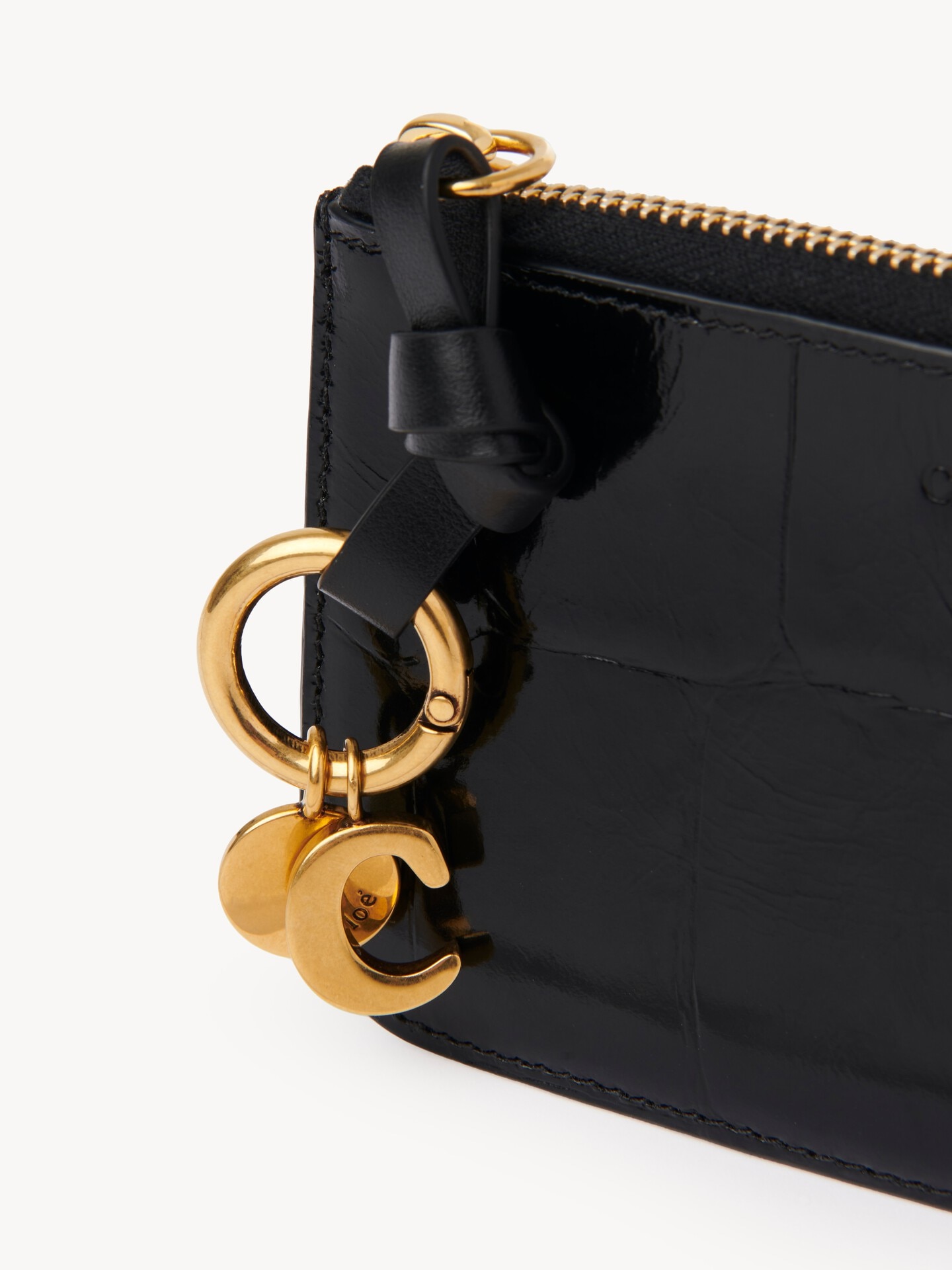 Cartera Alphabet de cuero con efecto cocodrilo - 6