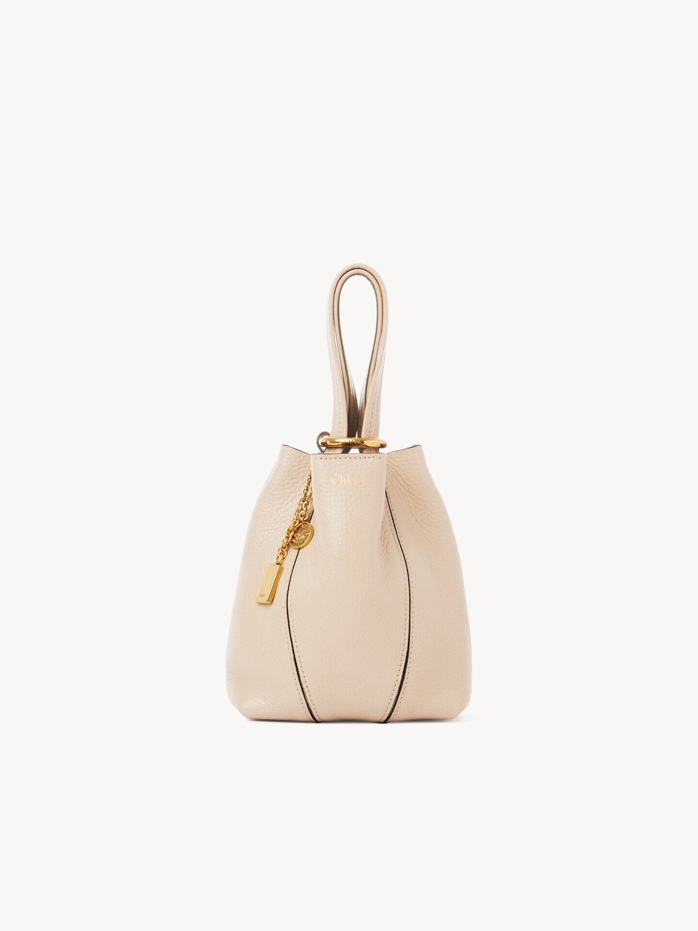 グレインレザー製Chloé Spinスモールトートバッグ ベージュ - Chloé