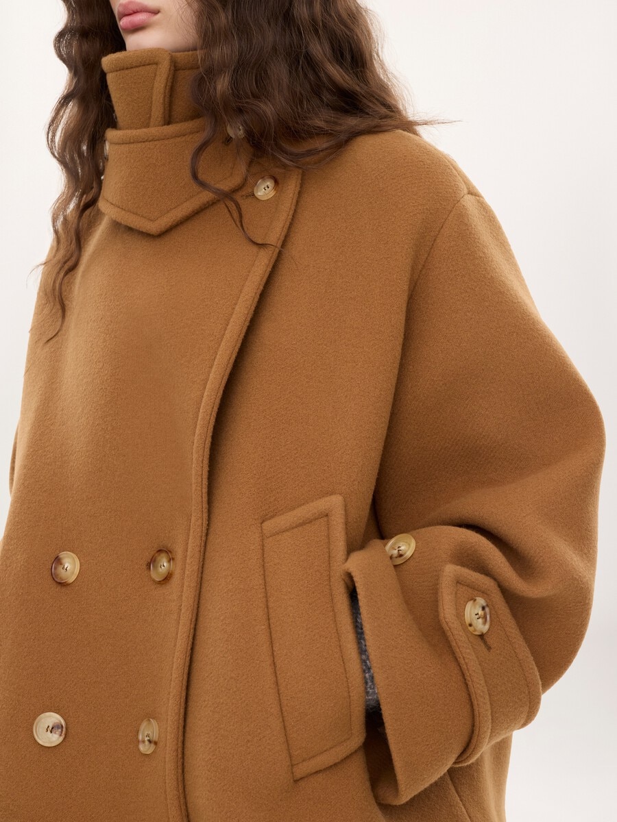 Oversized short coat in wool - 7
