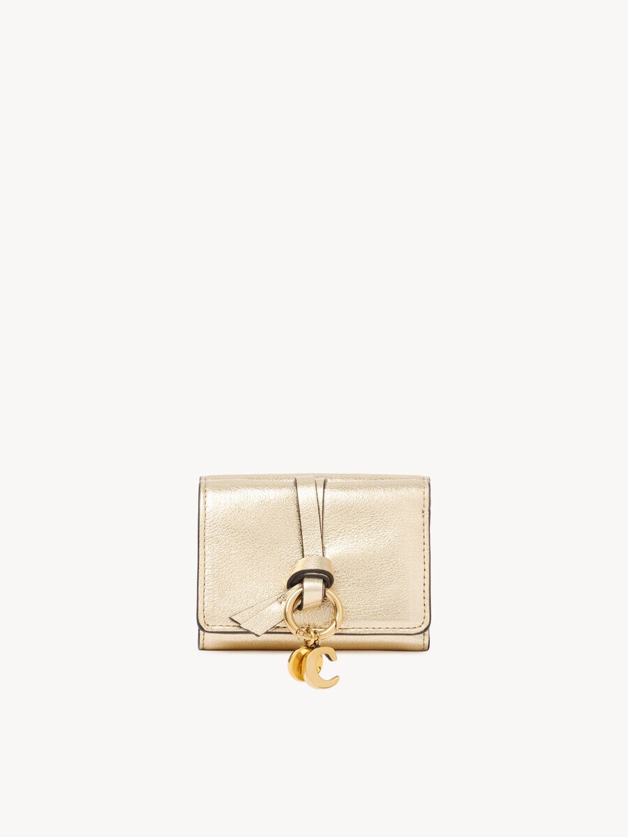 Mini Alphabet tri-fold in metallized leather - 2