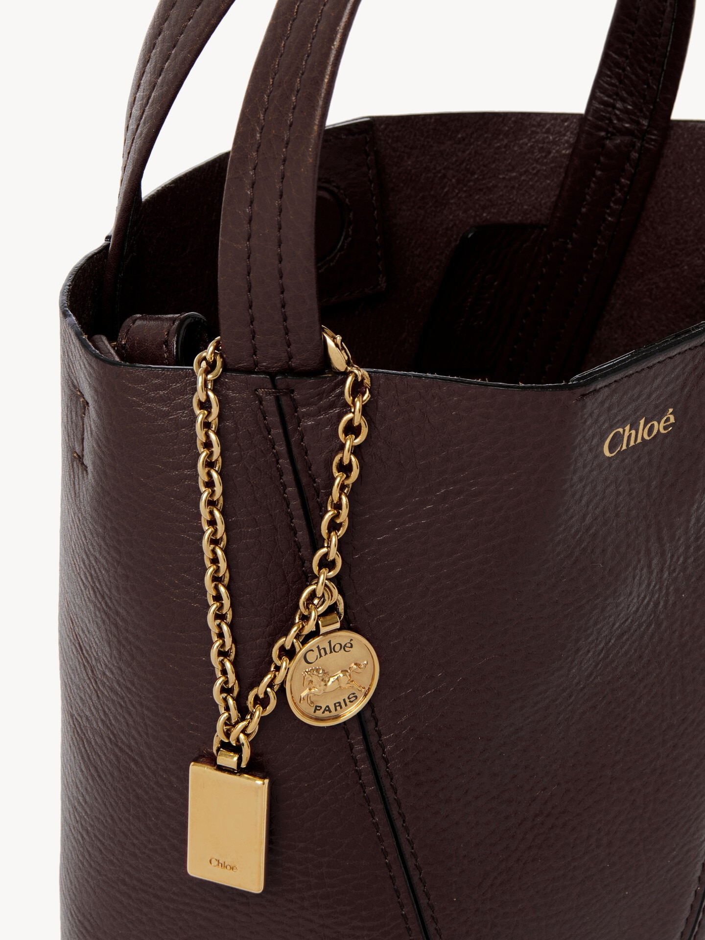 Small Chlo&eacute; Spin tote bag in grained leather - 6.0