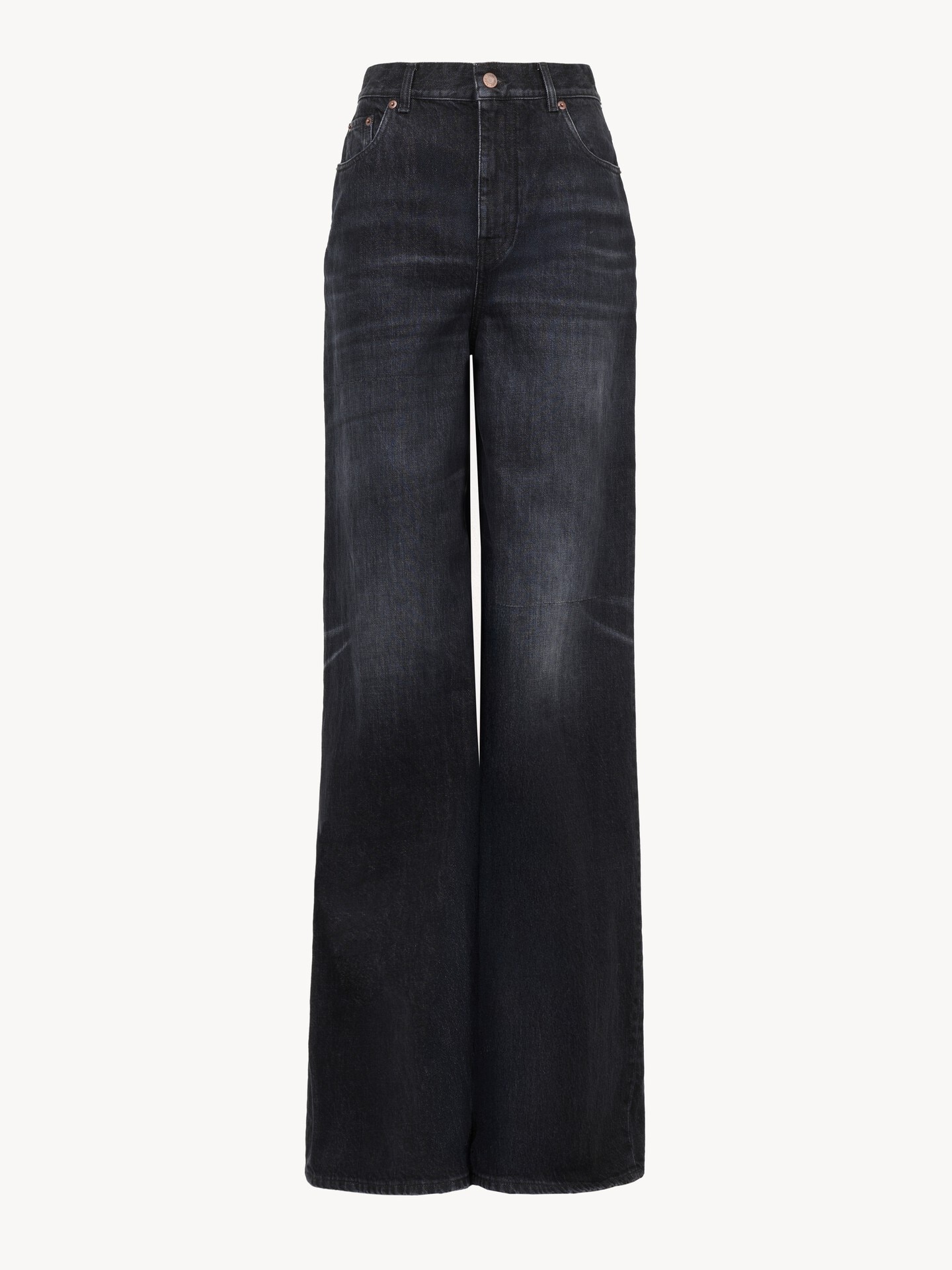 High-rise wide-leg jeans in denim - 2