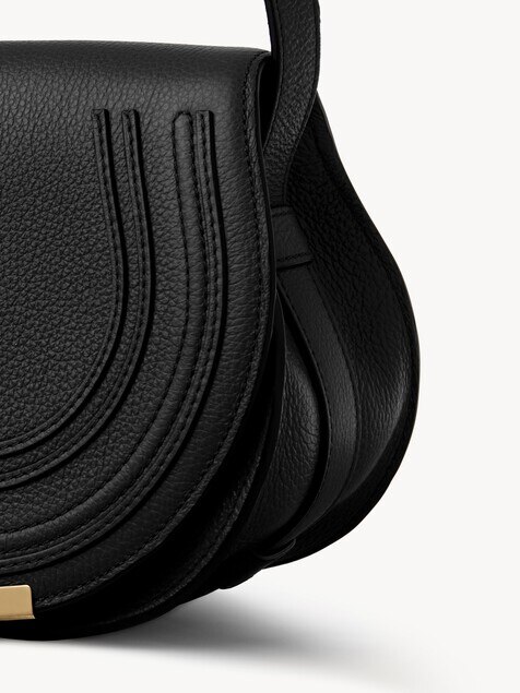 Small Marcie saddle bag in grained leather