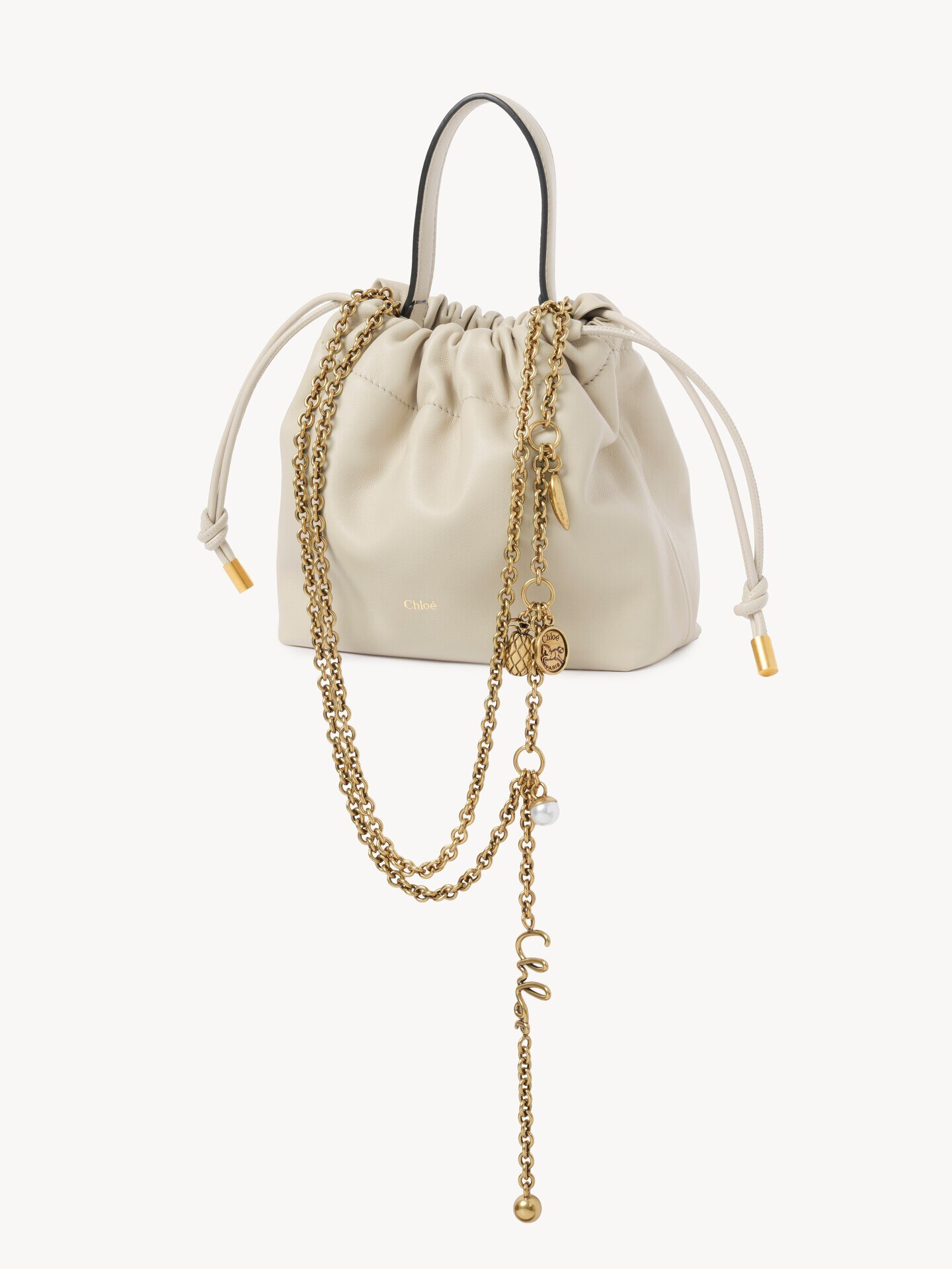 Mini Chlo&eacute; Icons shoulder bag with chain in soft leather - 3