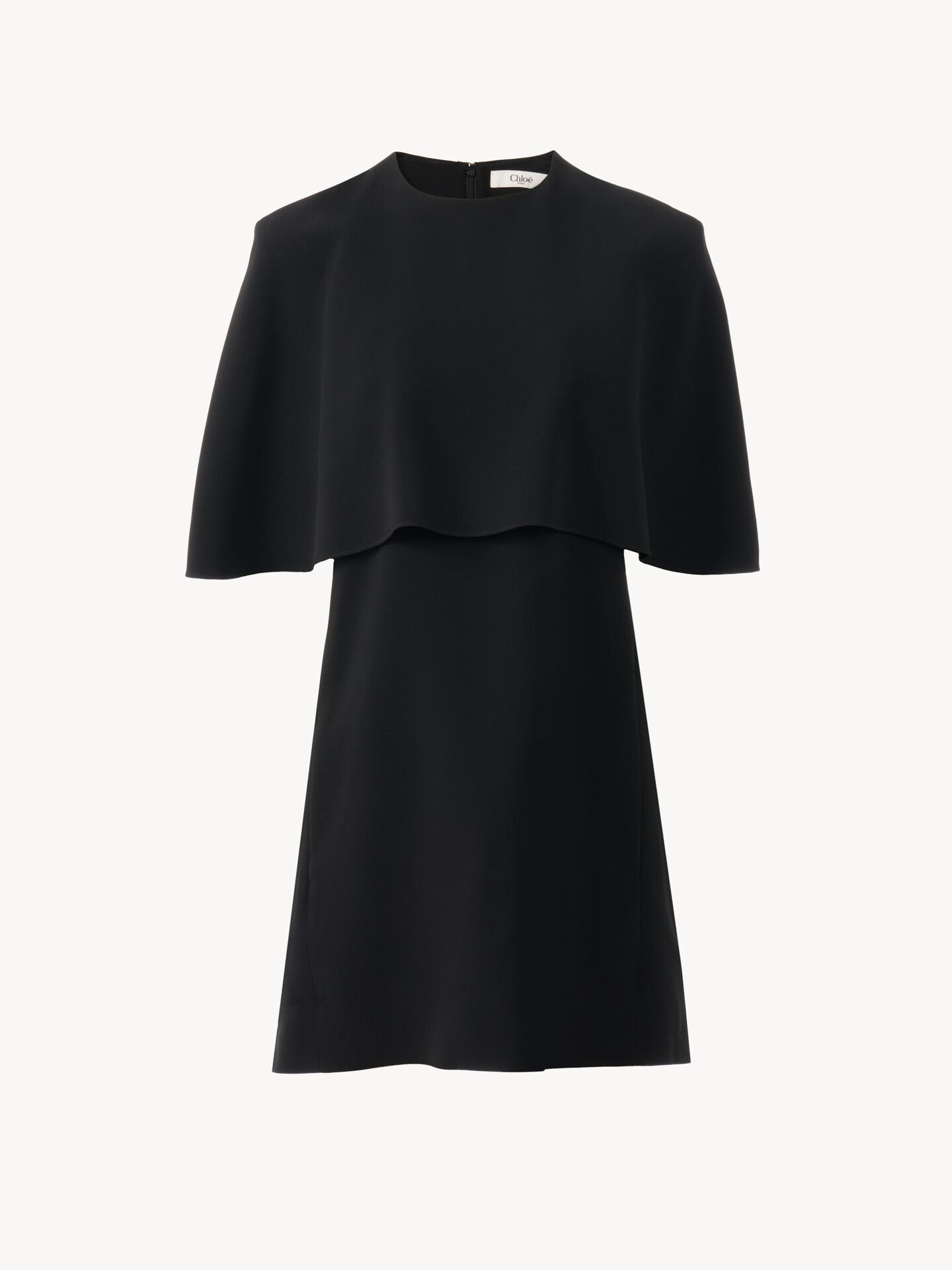 Short cape dress in viscose cr&ecirc;pe - 2