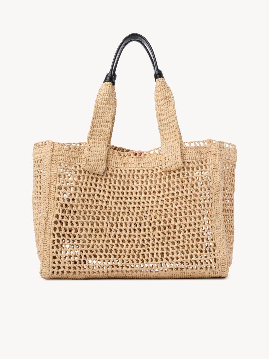 Bolso tote Summer Banana East-West de rafia - 5