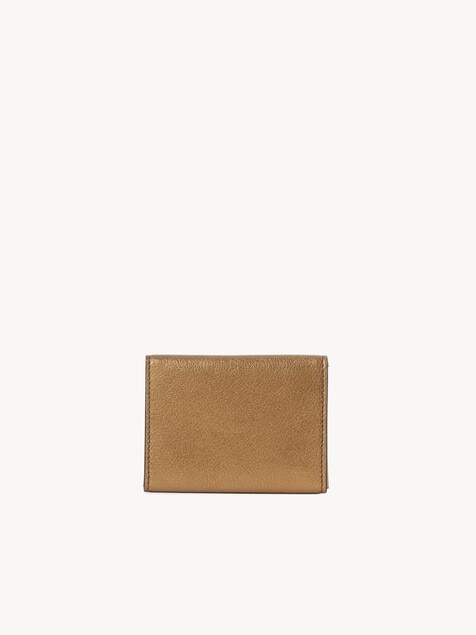 Envelope card holder in metallized leather