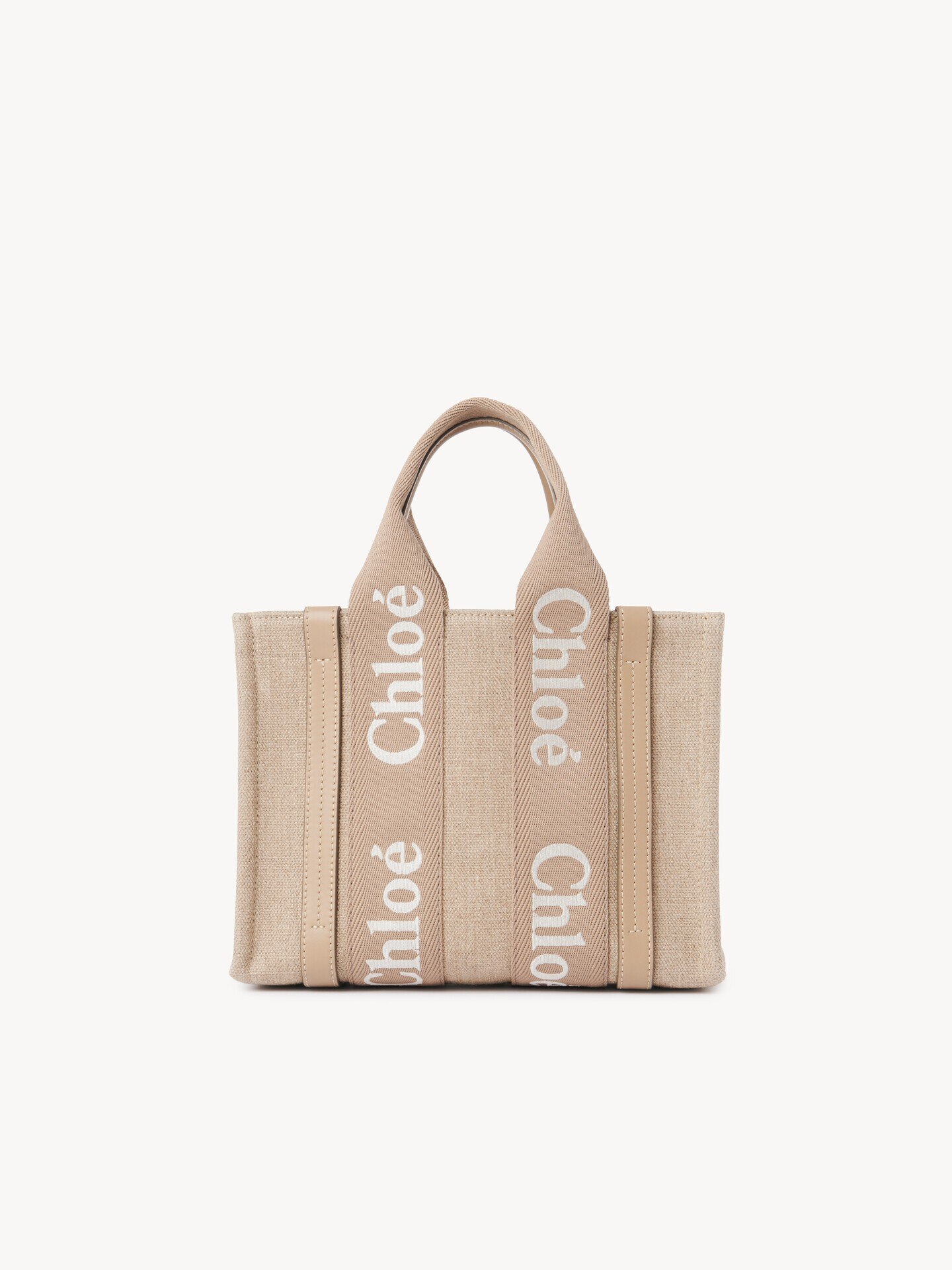 Chloé クロエ woody スモールトートバッグ リネン製Woodyスモールトートバッグ Boyish Brown - Chloé