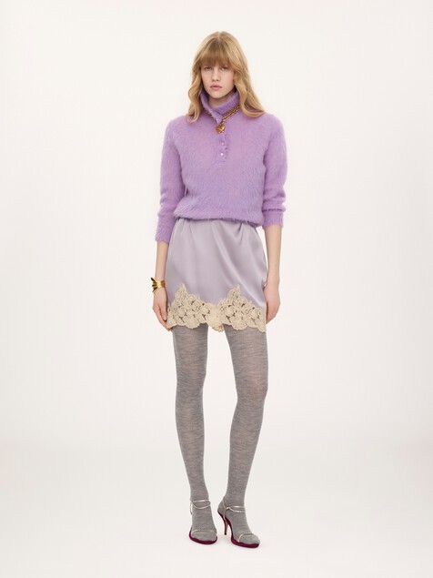 Polo jumper in an alpaca wool-blend knit