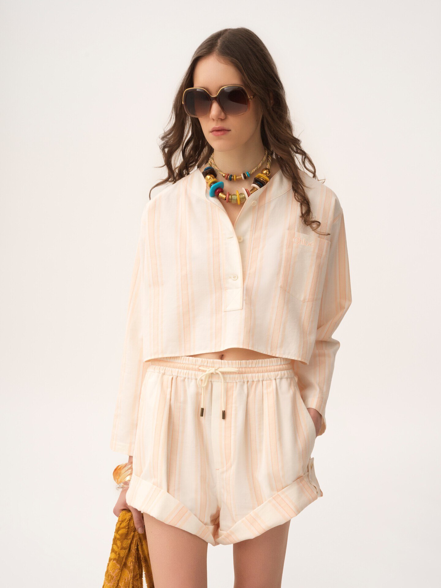 Long-sleeve cropped top in cotton - 4