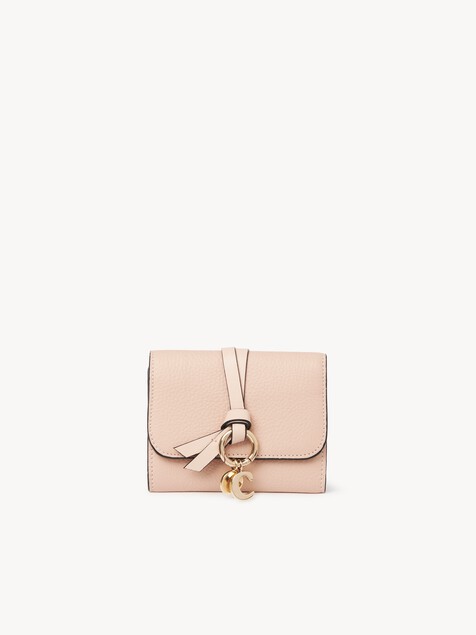 Small Alphabet tri-fold in grained leather