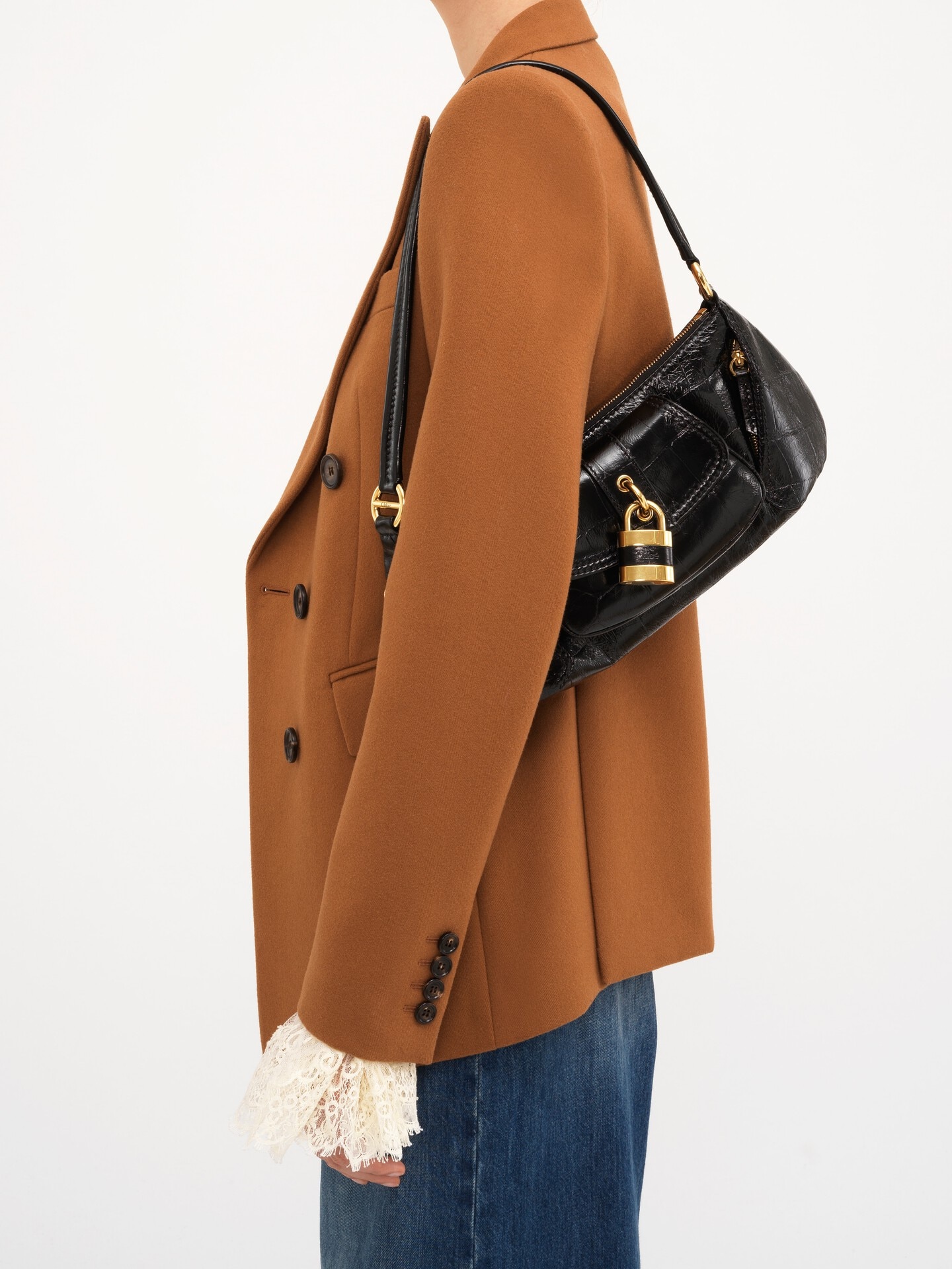 The 99 shoulder bag in croco-effect leather - 3