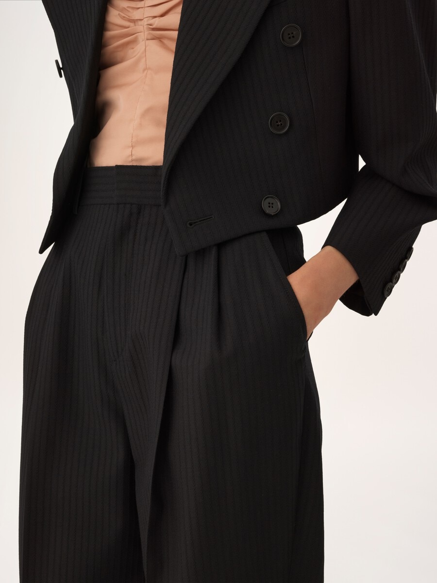 High-rise wide-leg trousers in wool - 8