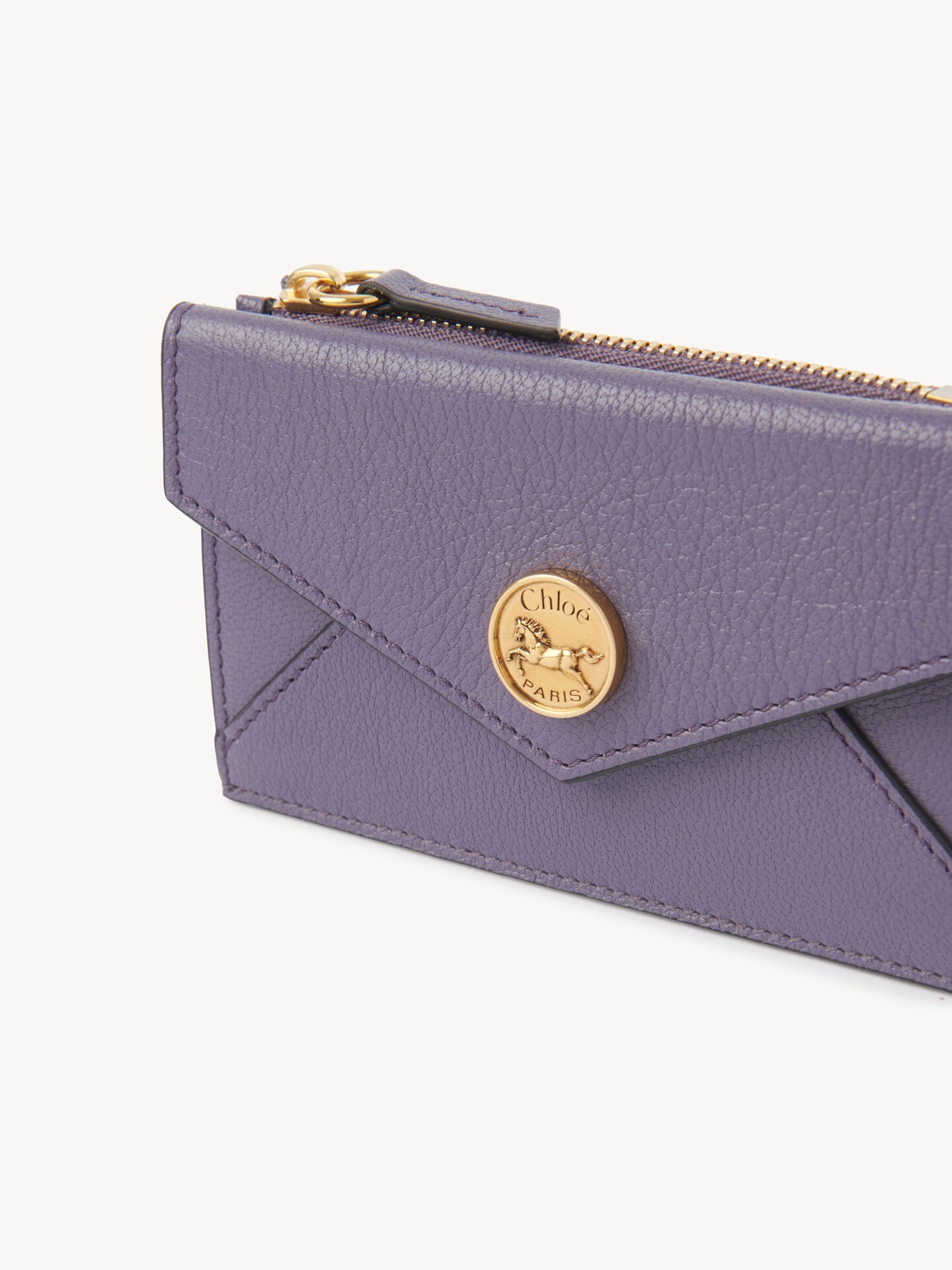 Petit porte-cartes et monnaie Envelope en cuir grain&eacute; - 6