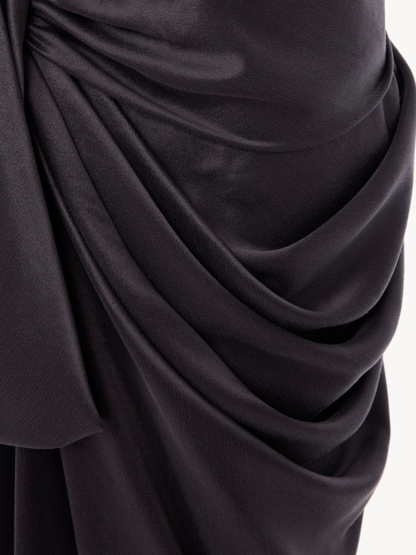 Knee-length wrap skirt in washed silk satin - 5.0