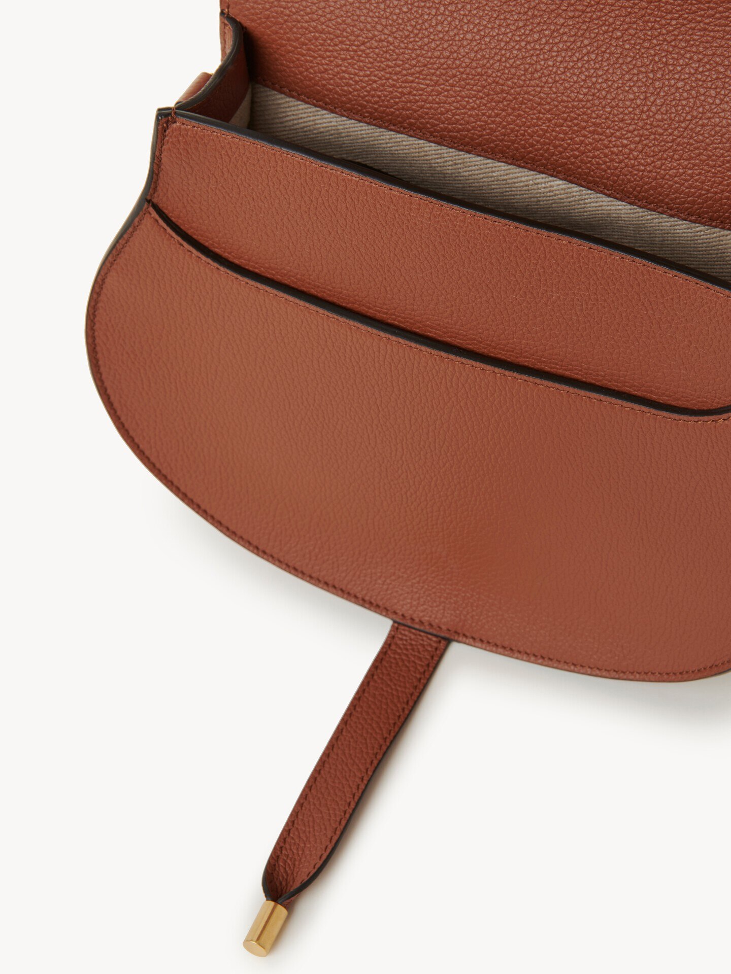 Marcie saddle bag in grained leather - 4.0