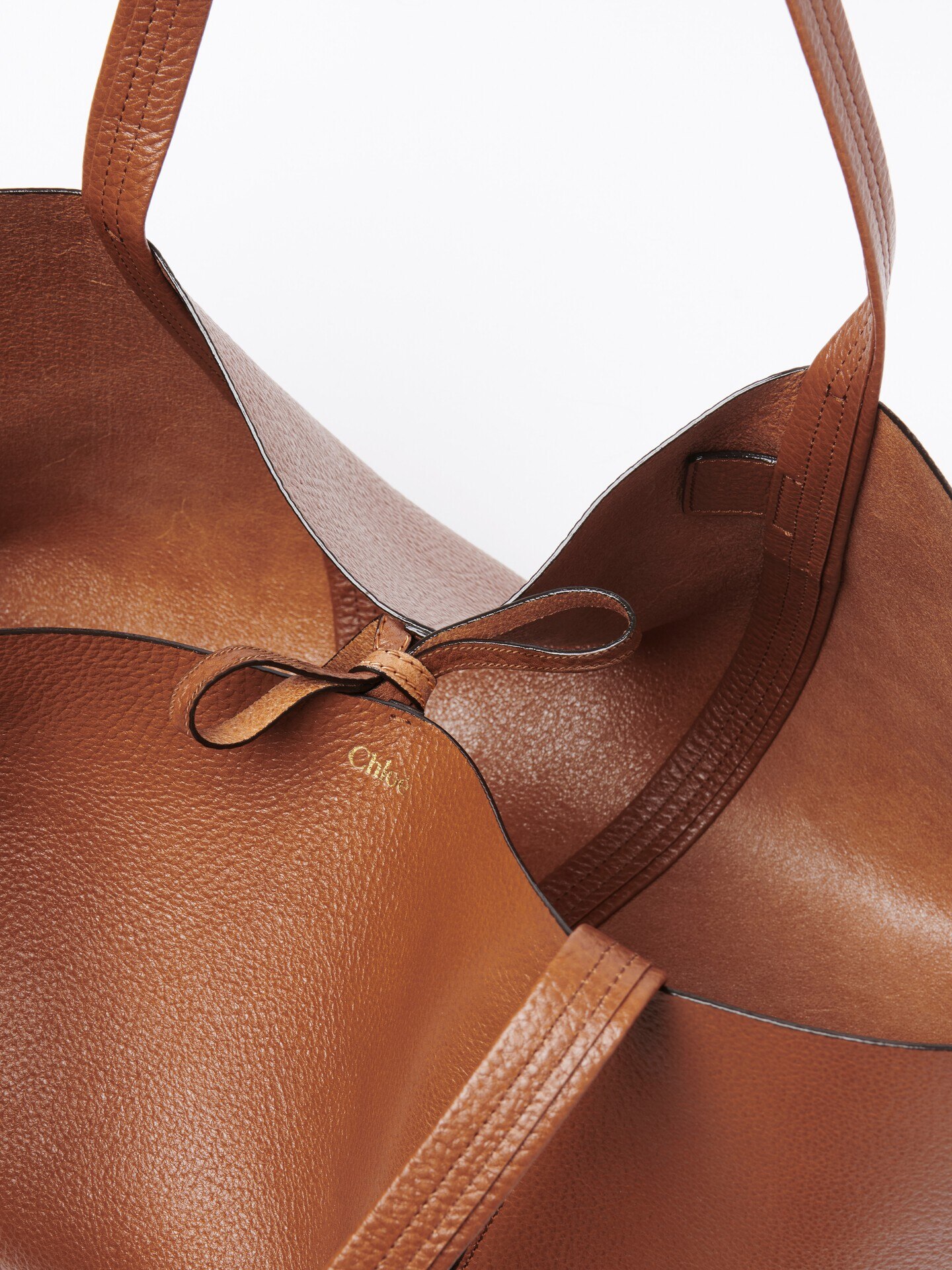 Sac cabas east-west Chlo&eacute; Spin en cuir grain&eacute; - 6