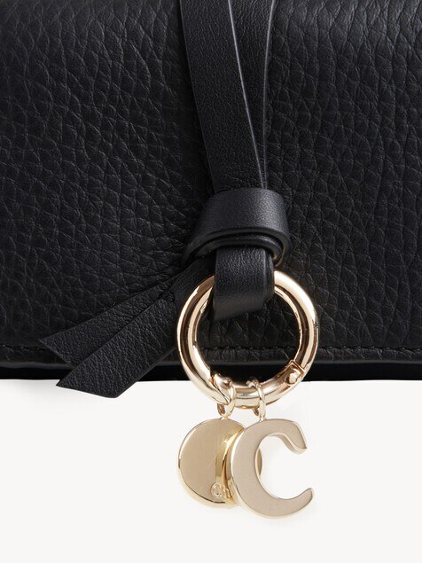 Minimonedero tarjetero Alphabet de cuero granulado