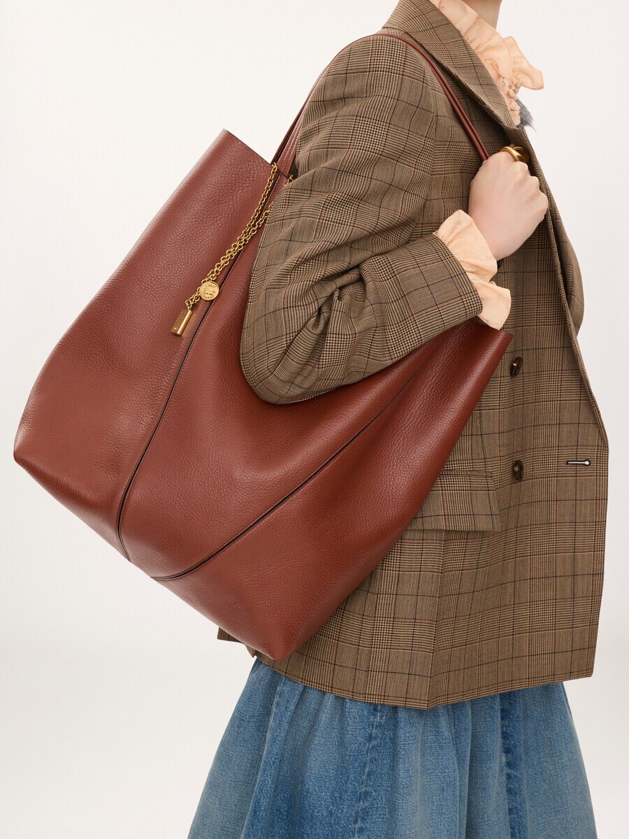 Large Chlo&eacute; Spin tote bag in grained leather - 3