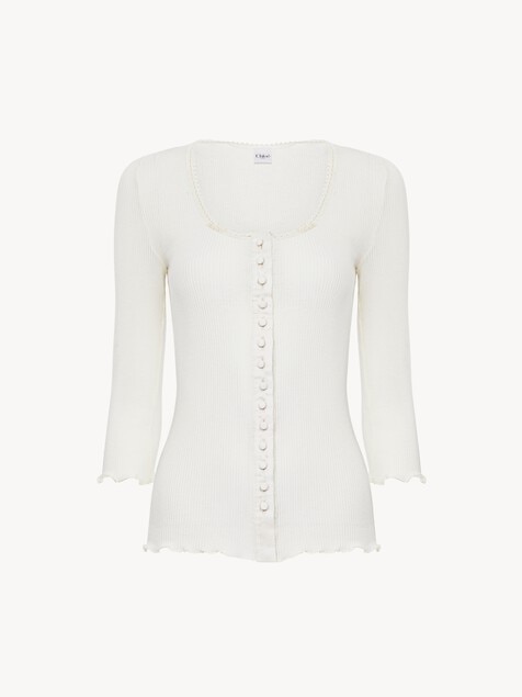 Fitted top in cotton & silk jersey