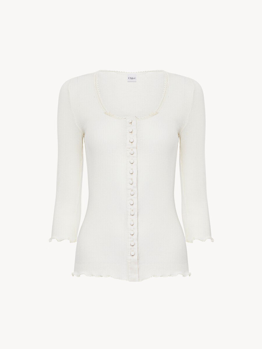 Fitted top in cotton & silk jersey - 2