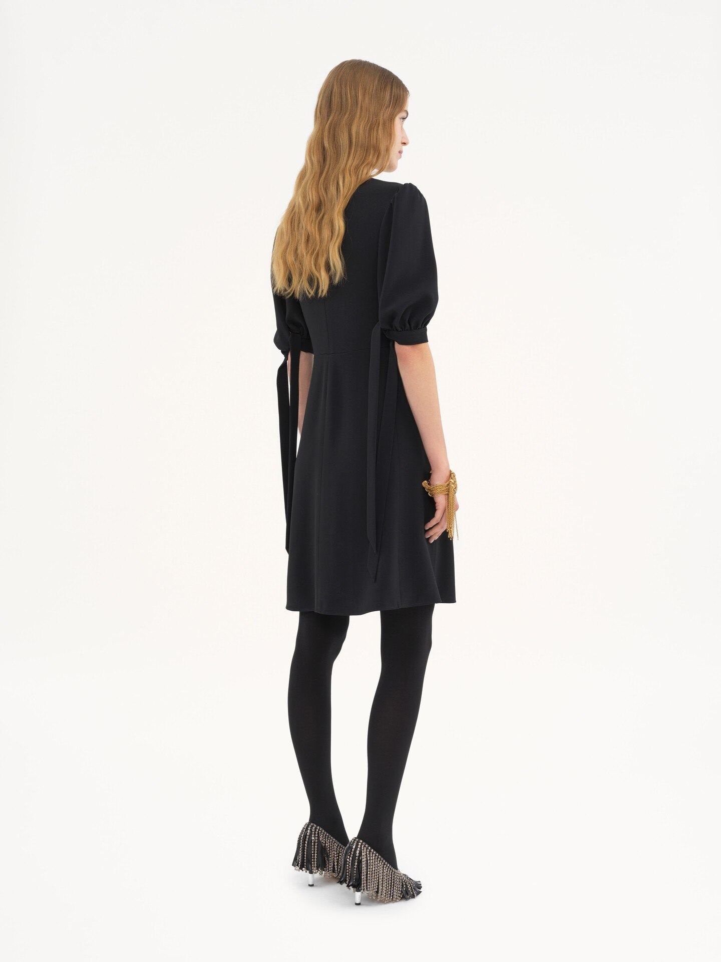 A-line dress in cr&ecirc;pe - 5