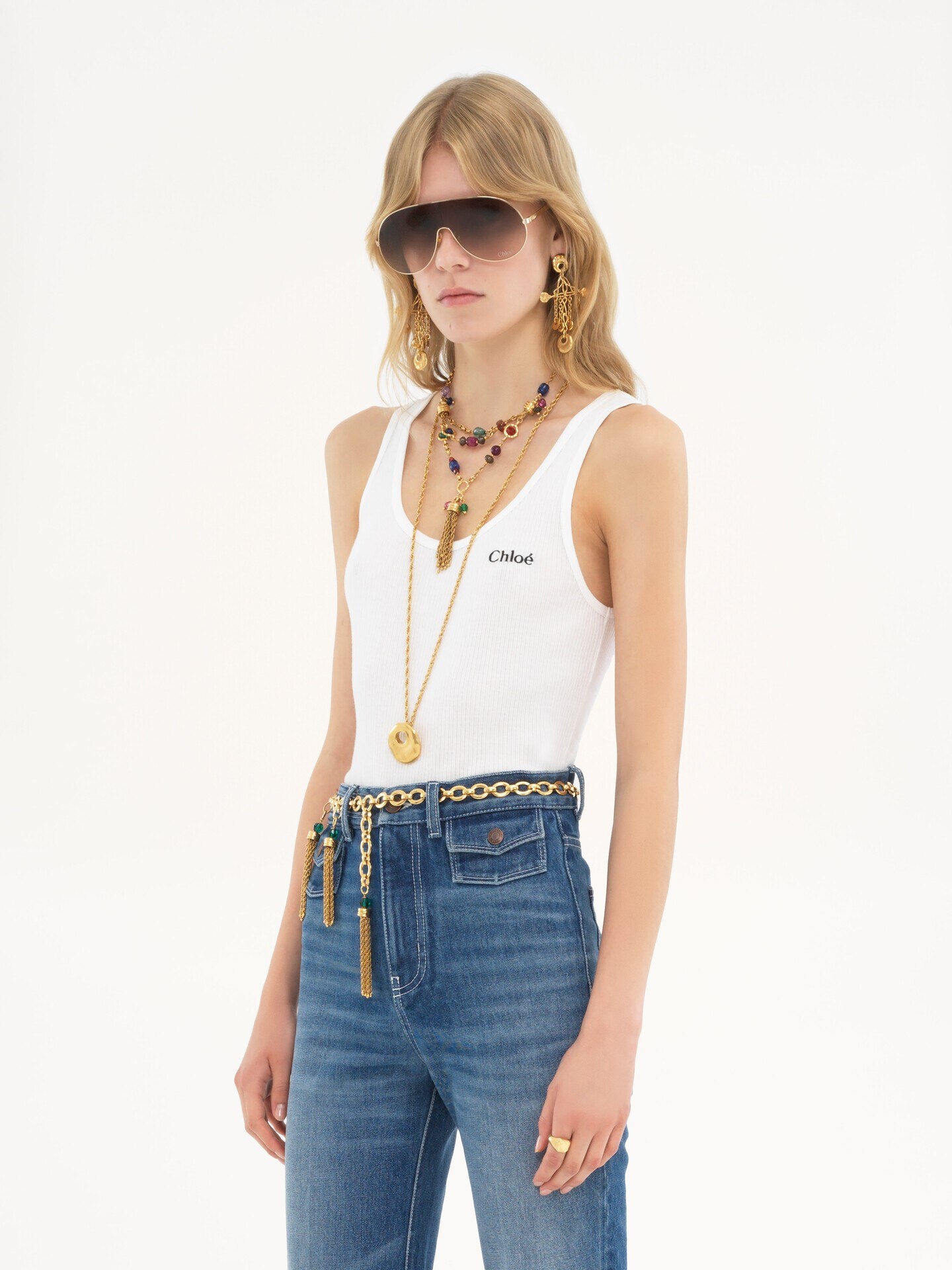 Logo tank top in jersey - 4