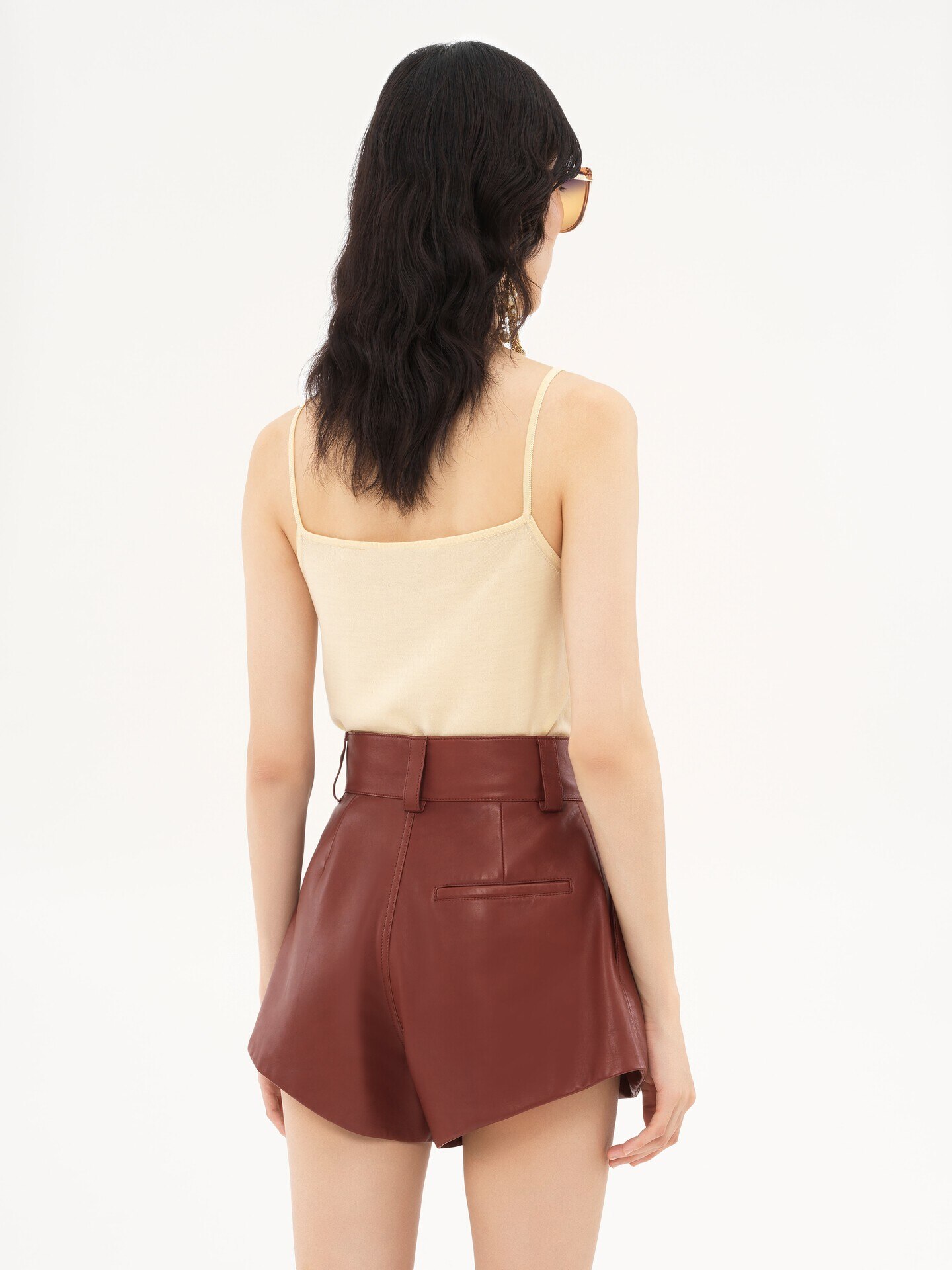 Thin-strap tank top in superfine wool knit  - 5