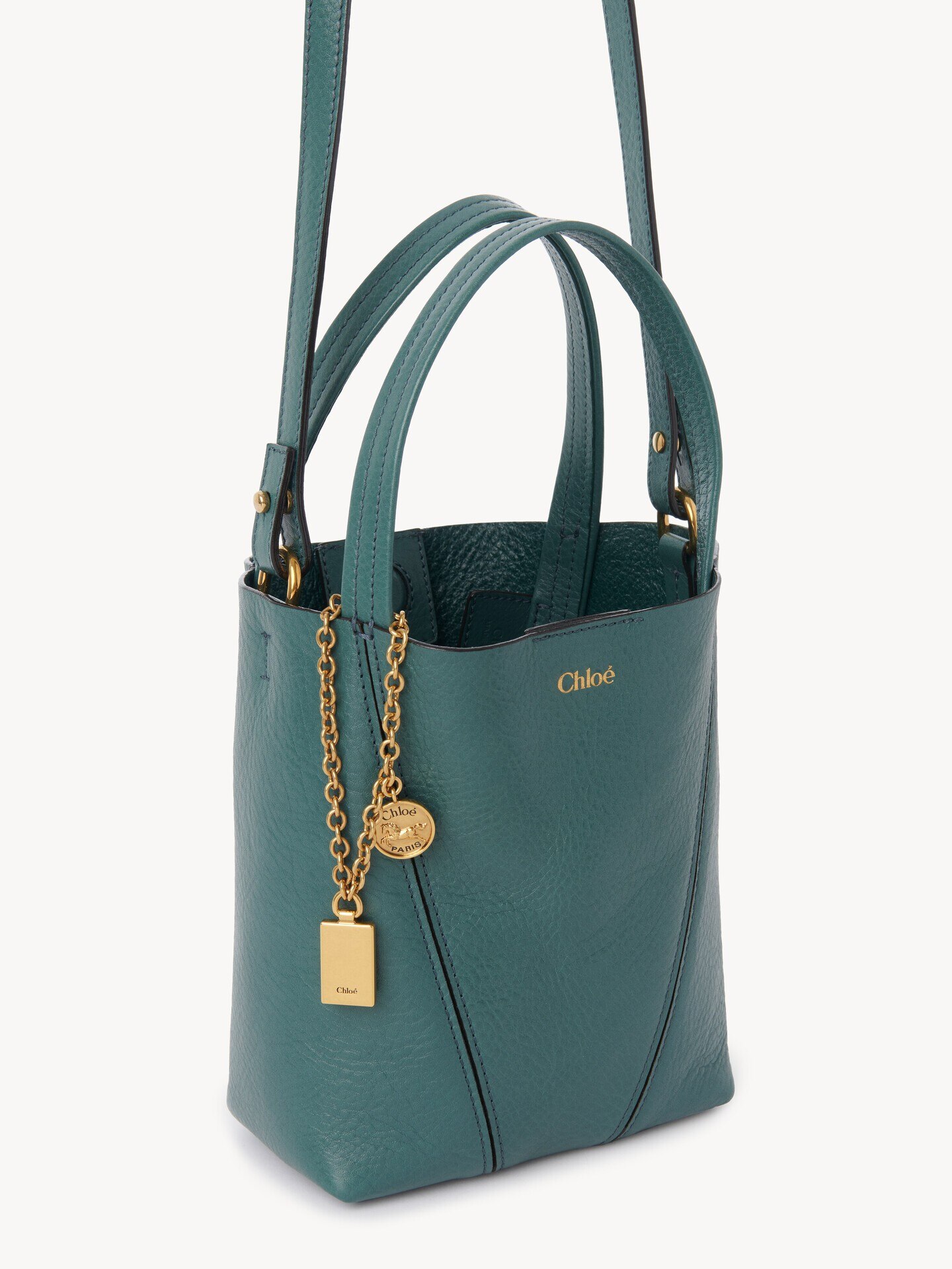 Small Chlo&eacute; Spin tote bag in grained leather - 5