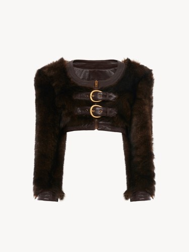 Spencer-Jacke im Cropped-Stil aus Leder - 2