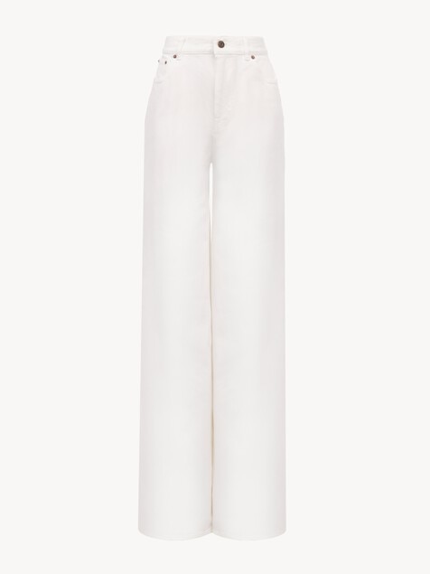 High-rise wide-leg jeans in denim