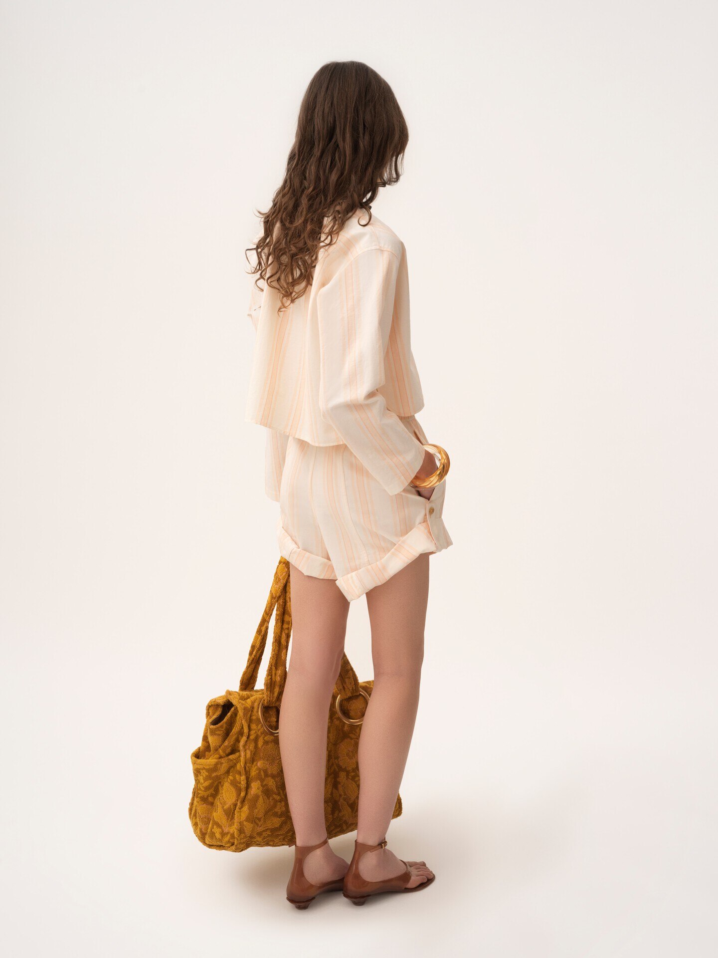 Long-sleeve cropped top in cotton - 5