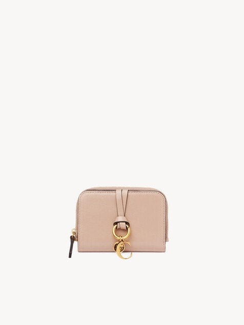 Alphabet bi-fold wallet in shiny leather