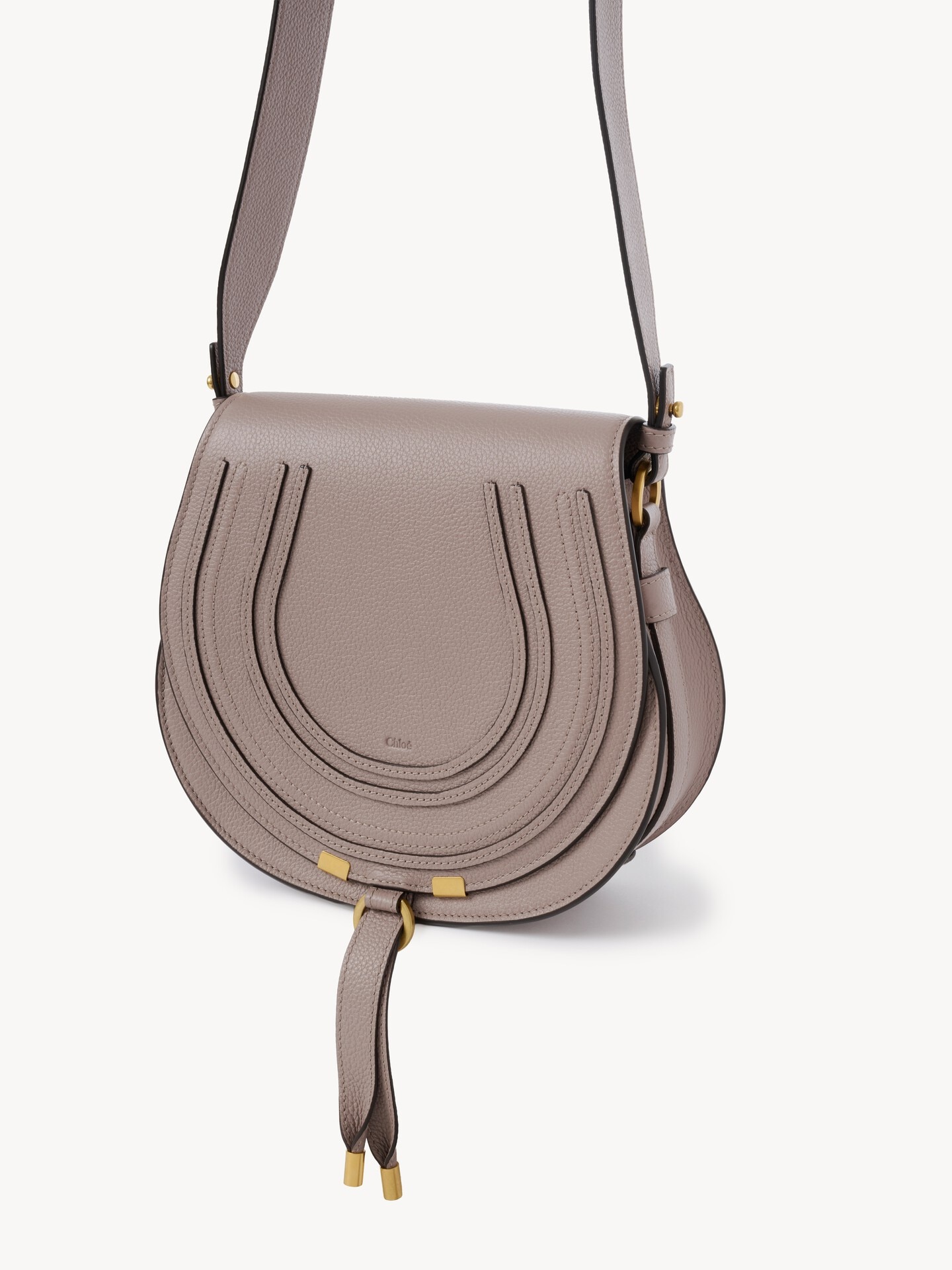Marcie saddle bag in grained leather - 3.0