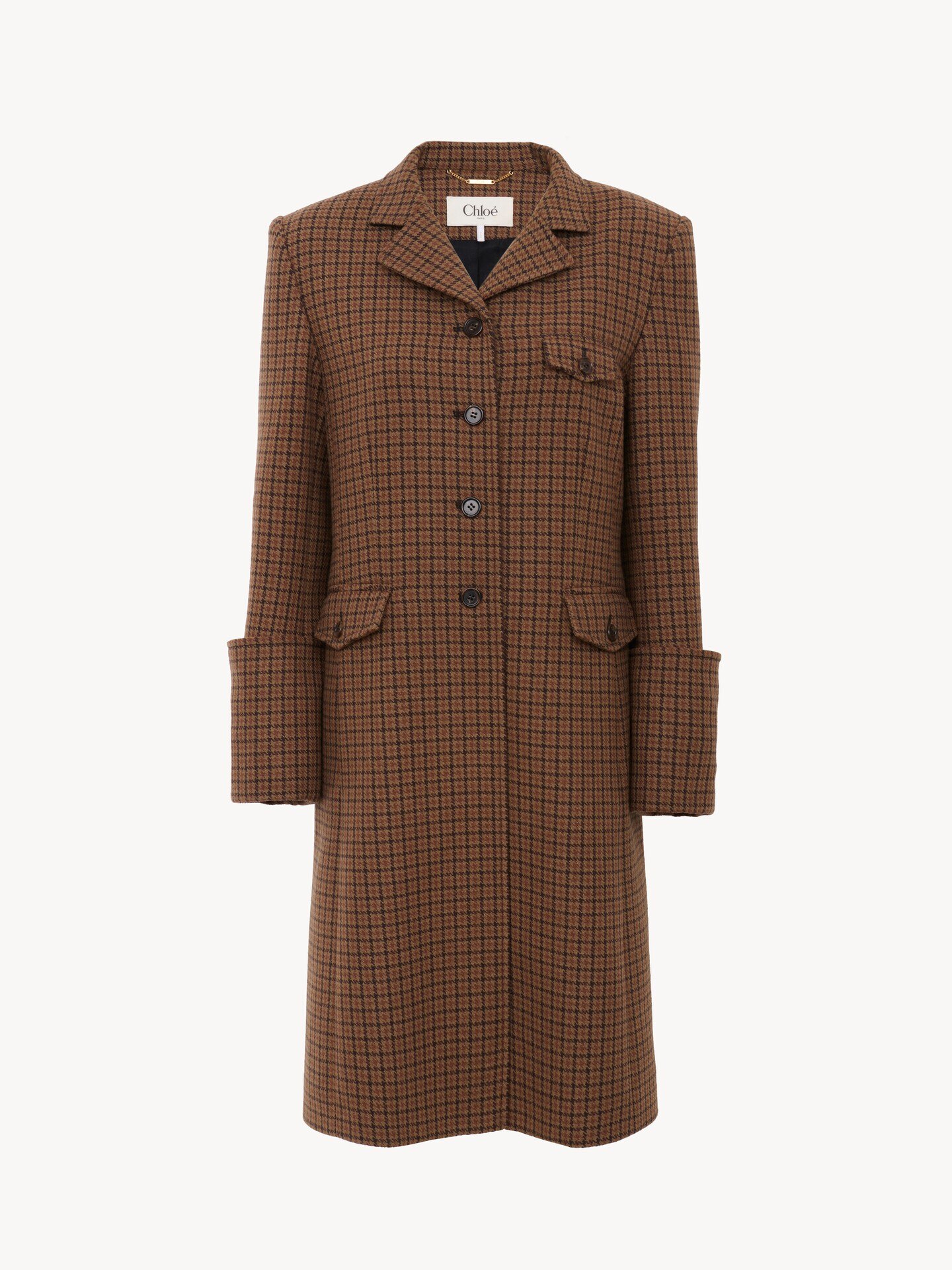 Riding coat in houndstooth wool - 2