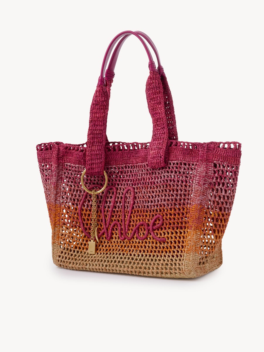 Summer Banana east-west tote bag in raffia - 4