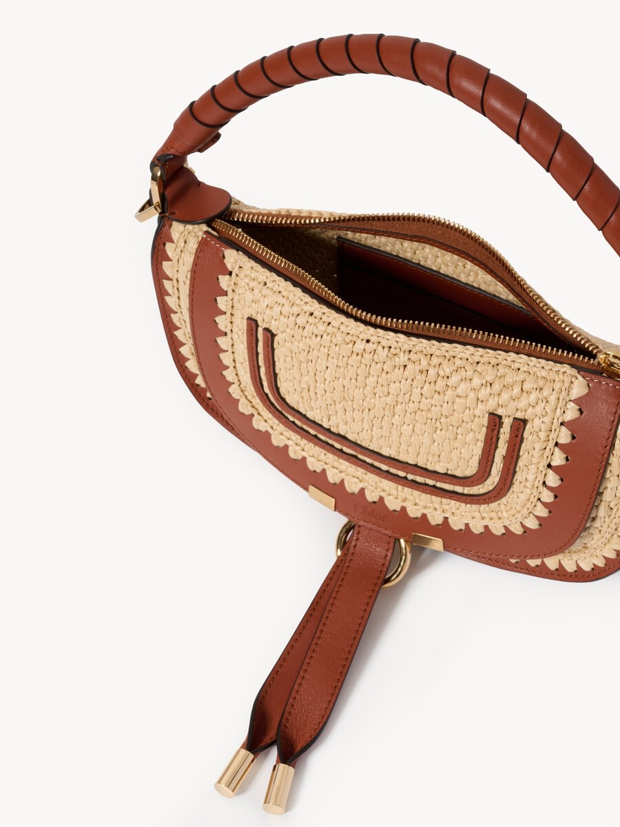 Mini Marcie shoulder bag in raffia-effect - 5